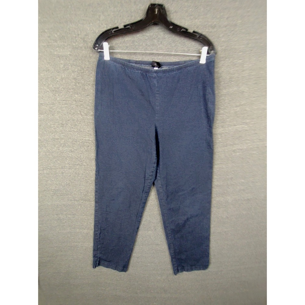 Eileen Fisher Womens Pants M Blue Chambray Pull On Elevated Capsule Minimalist